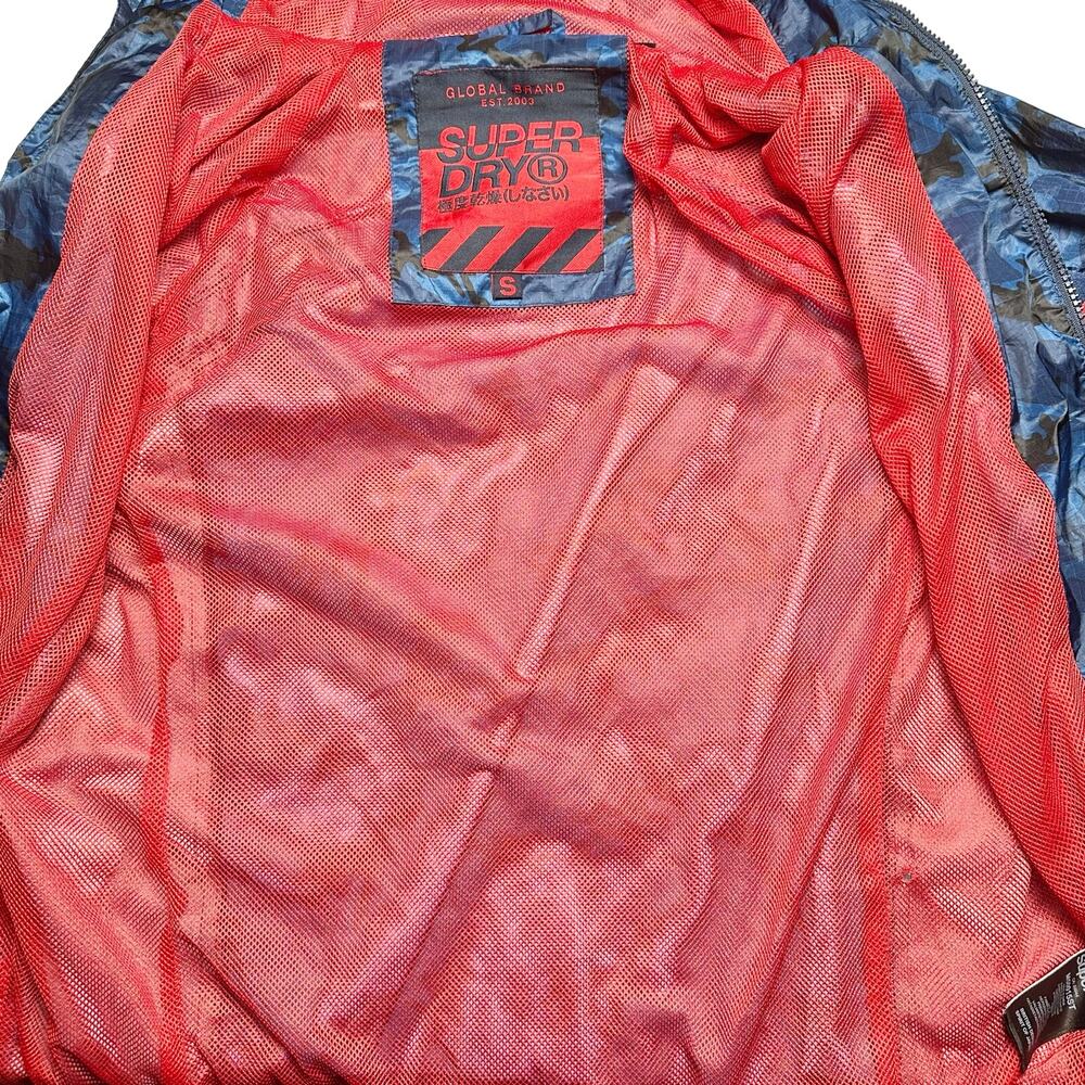 Superdry | Men | Hawk Color Block Cagoule Royal Camo Hooded Jacket | Size Small - Picture 10 of 16
